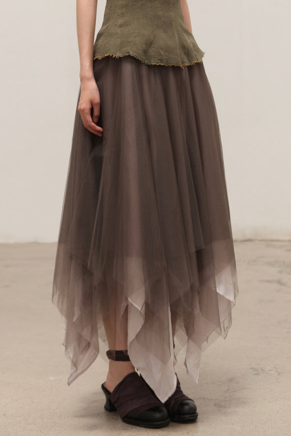 Marc Le Bihan Silk Tulle Skirt 2591 Series Six-layer Tulle French Handmade MLB-2591-BRONZE TAUPE